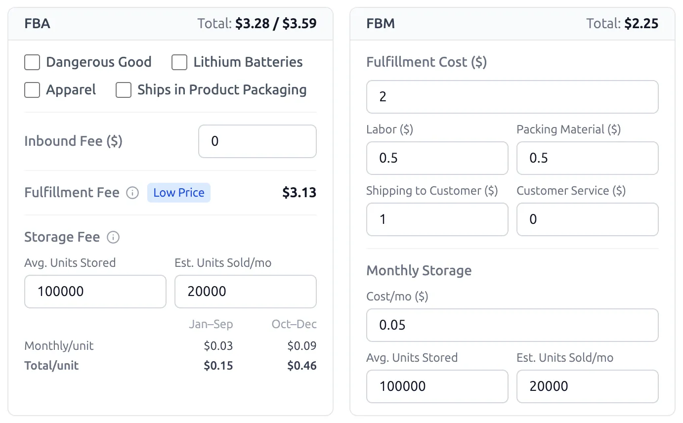 Step 2: Compare FBA vs. FBM Fulfillment - Amazon FBA Calculator Guide